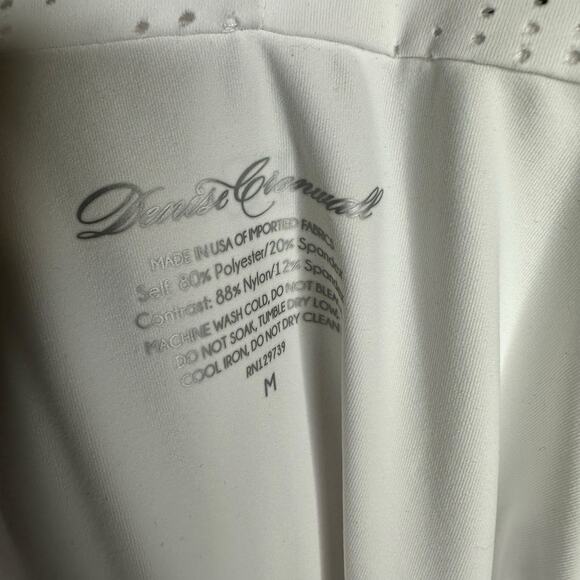DENISE CRONWALL White Open Front Stretch Cardigan Women's Size Medium Cut Out - Picture 5 of 5